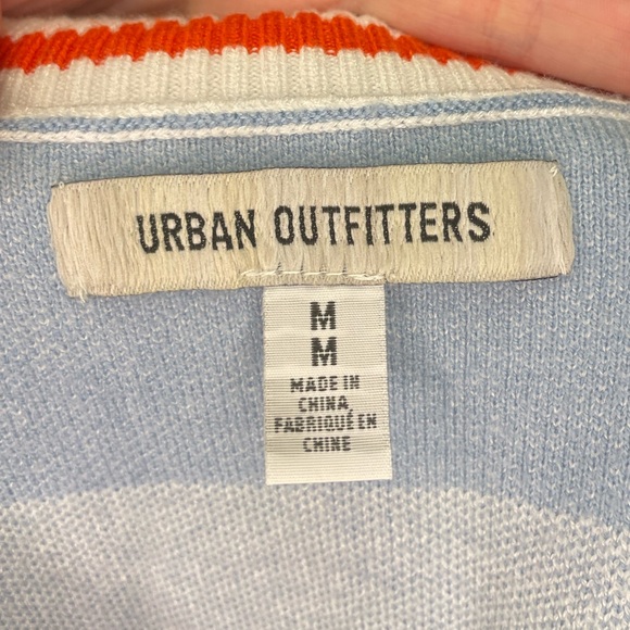 Urban Outfitters Sky Blue and White V-Neck Cropped Sweater Vest - Picture 5 of 6